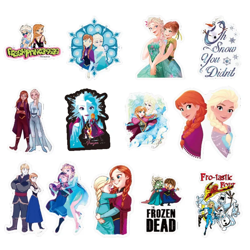 Disney Elsa Snow Whitel Princess Sticker For Kids Luggage Skateboard