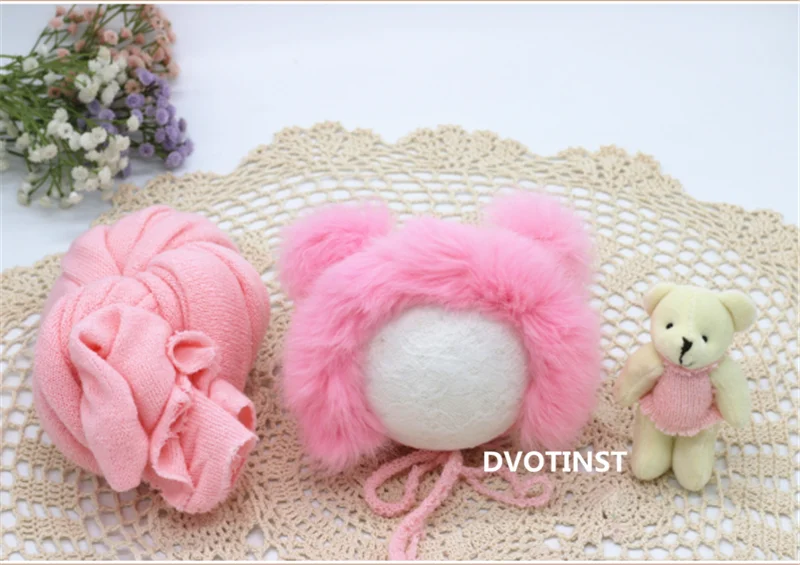 bonnet urso boneca envoltório macio 3pcs conjunto