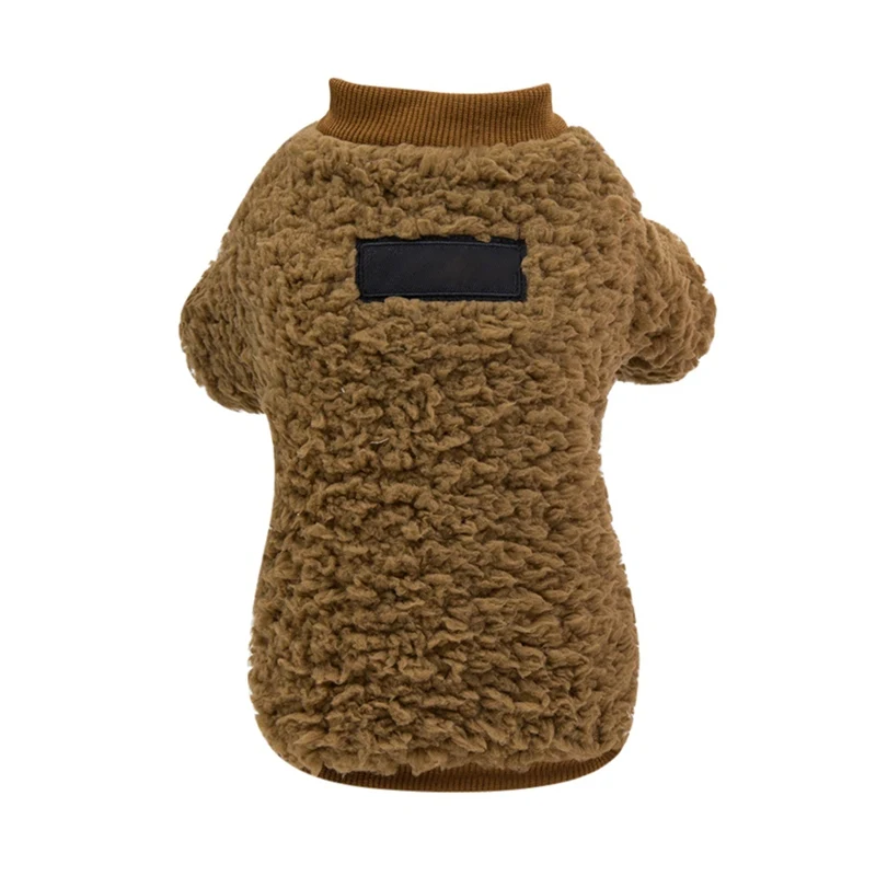 Теплая курта для собак Кофты для щенков зимняя одежда для собак кошка Чихуахуа Йорк Померанский Пудель Bichon Schnauzer одежда для домашних животных - Цвет: Brown