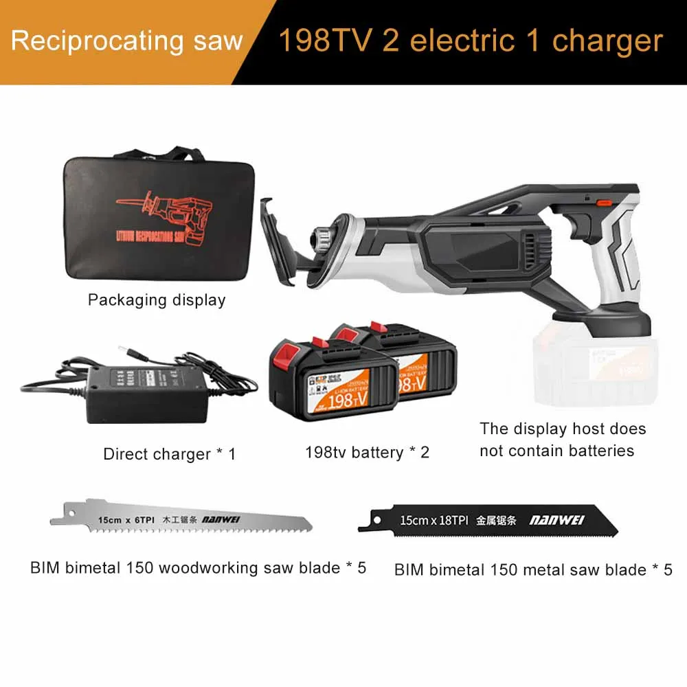 

Portable Electric Saw Reciprocating Saw Kit Saber Saw with Lithium Battery Cordless Powerful Wood/Metal Cutting DIY Saw Tool