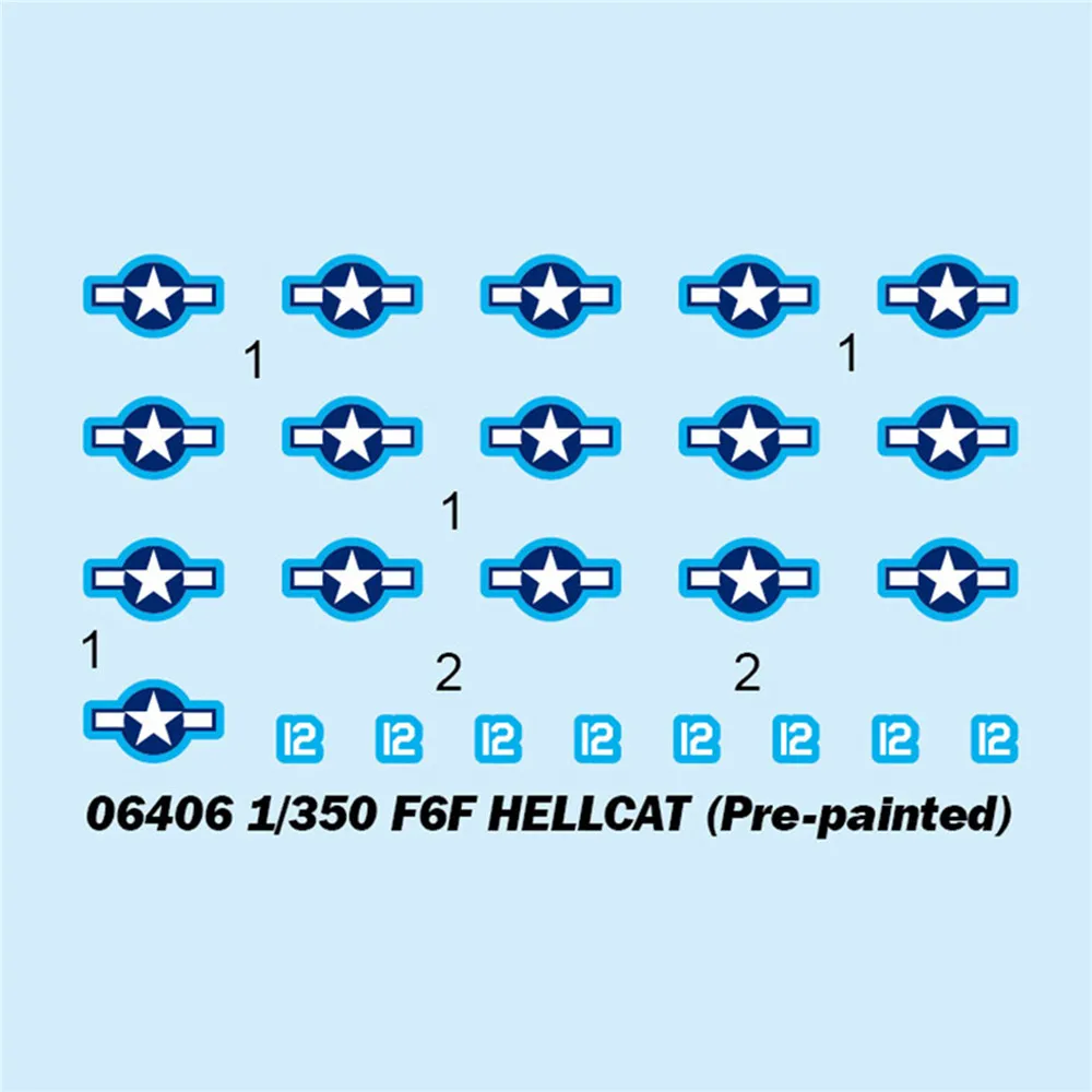 

Semi-finished 4PCS/Set for Aircraft Carrier Trumpeter 06406 1/350 F6F Hellcat Pre-painted Aircraft Set