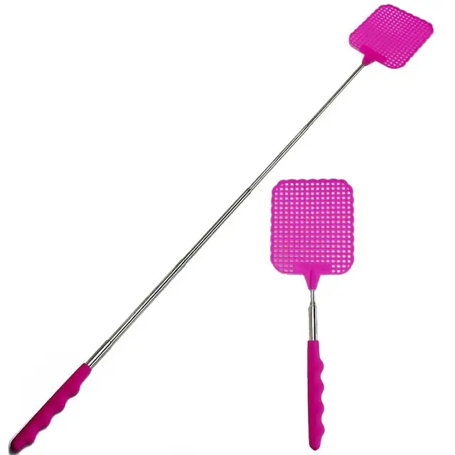 Flyswatter Fly Tapper Szúnyog Rovarok Swatter Telescopic Legfeljebb 73 Cm Rózsaszín - Image 2