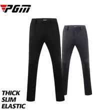PGM новейшие мужские штаны для гольфа с карманом для часов средней толщины, тонкие черные серые штаны для гольфа, мужские эластичные спортивные штаны для гольфа