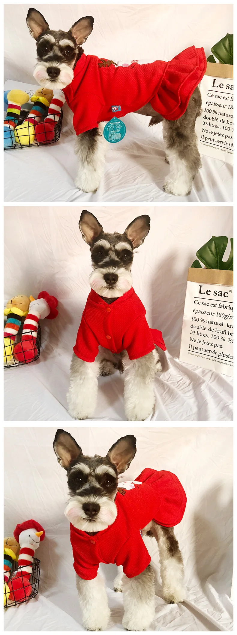 Abrrlo Рождественская Одежда для собак зимнее рождественское Снеговик пальто для собаки теплое толстое домашнее животное красное платье принцессы Одежда для чихуахуа бульдога XS