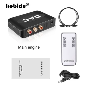 

Digital to Analog Audio Converter Adapter Digital Optical Fiber Coaxial DAC Toslink Signal to Analog Audio for DVD Home Theater