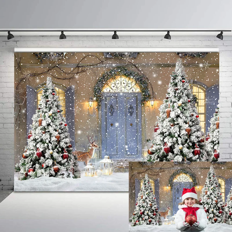 

NeoBack Christmas Decoration Tree Backdrop Snowflake Christmas Party Photo Background Children Backgrounds for Photo Studio