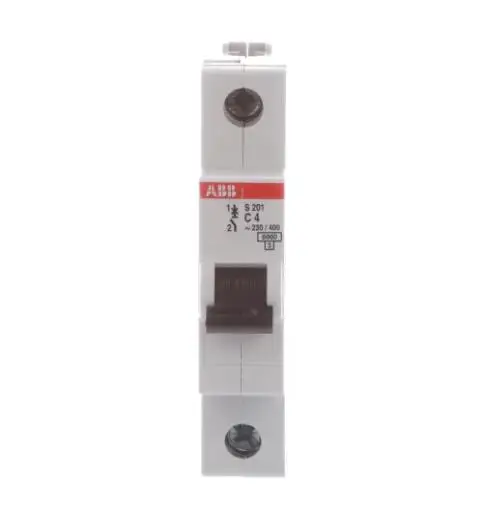 

S201-C4 10113604 2CDS251001R0044 Circuit Breaker, Supplementary, C Curve, 1-Pole, 4A, 480Y/277 VAC, UL1077, DIN