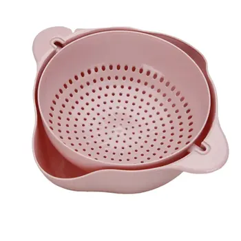 

Kitchen Laundry Organizer Thickening Home Kitchen Plastic Rice Friut Bowl Washing Rice Sieve Basin Washing Basket