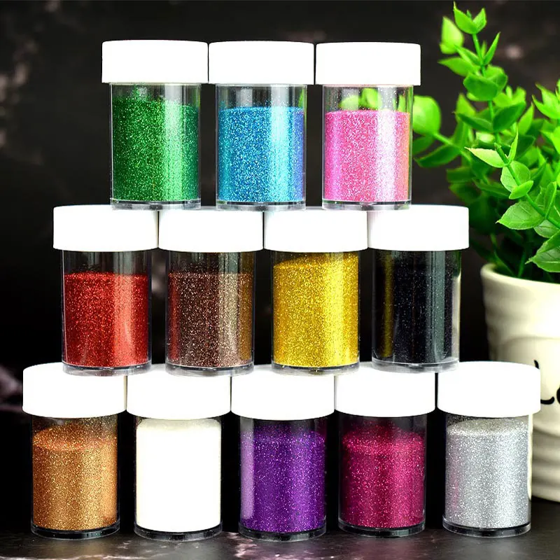 Lip Gloss 12 Colors Glitter Powder for Lip Gloss DIY Lipgloss Base Gel Tools Lip Gloss Making Shimmer Face Glitter Makeup Use 20g