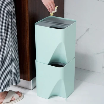 

Household Kitchen Trash Can Recycle Bin Stacked Sorting Trash Bin Dry And Wet Separation Waste Bin Rubbish Bin For Bathroom