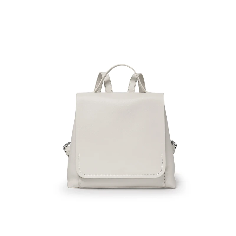 Cowhide Backpack Travel-Bags Black High-End Women Head-Layer Chic Pink White Hot Kakhi-Colors