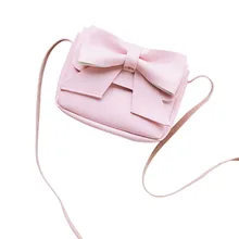 Новинка; Высококачественная детская кожаная сумка с милым бантом для девочек; сумка на плечо; мини-сумка; милый клатч с клапаном для девочек