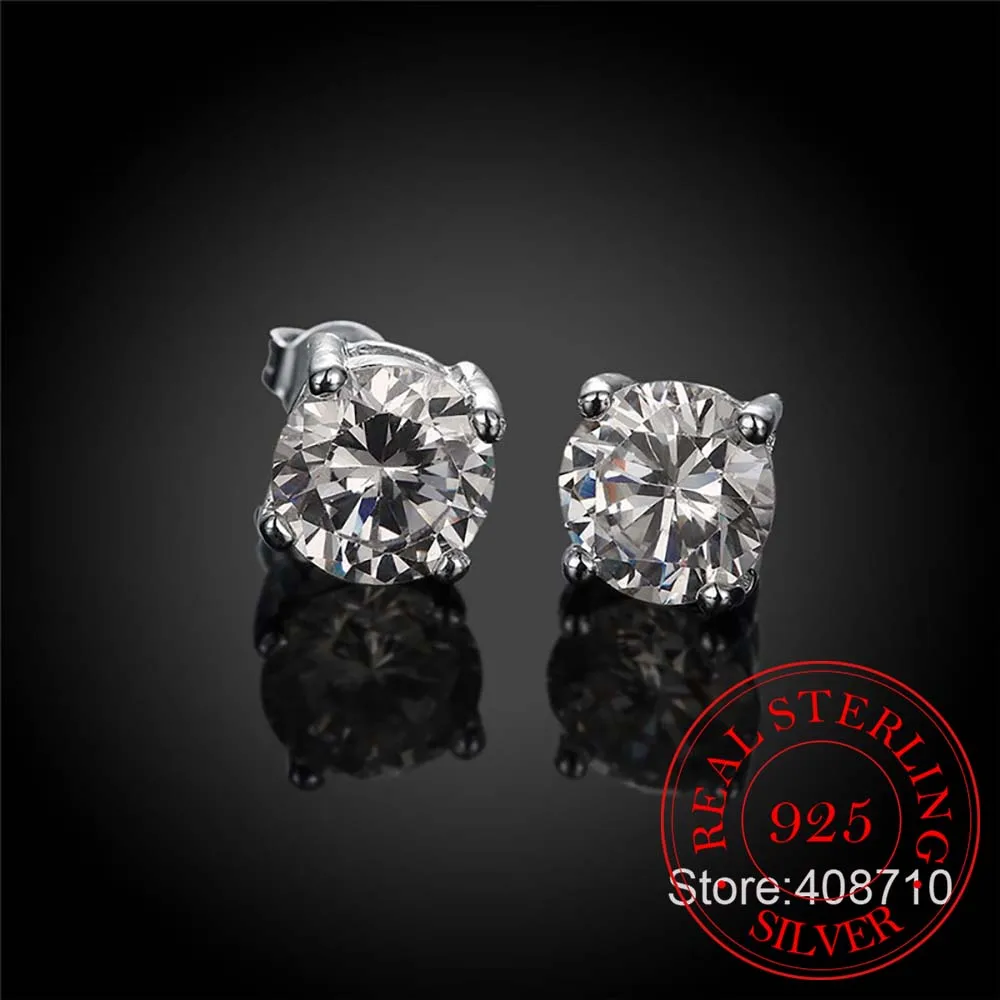 Женские серьги гвоздики из серебра 100% пробы с фианитом|earring earphones|earrings owlearrings com |
