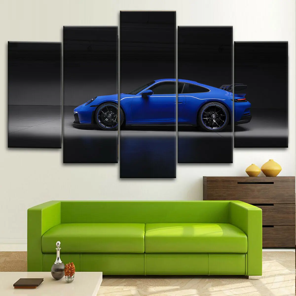 

No Framed Canvas 5Pcs GT3 Racing Sports Car Wall Art Posters Decoration Living Room Pictures Home Decor Paintings