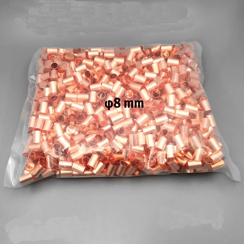 1000PCS 35mm2 GT 35 φ8 mm Copper connecting pipe wire joint small