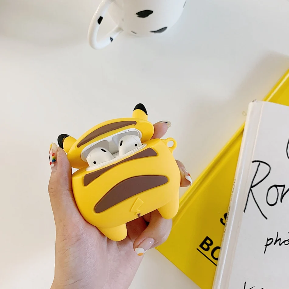 764 Чехол для наушников с медведем для Airpods, силиконовый чехол с Китом для Apple Air pods 2, чехол Beetle для наушников, чехол для наушников с кольцом - Цвет: 764