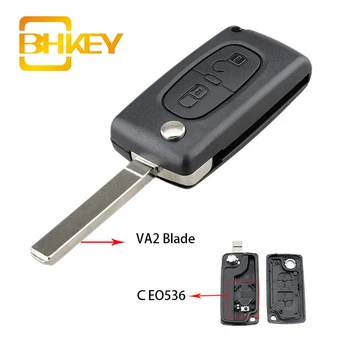 

BHKEY Remote Car key flip For peugeot 207 307 308 407 607 807 2/3/4 Buttons HU83/VA2 For Citroen C2 C3 C4 C5 C6 Car Key Shell