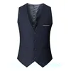 Black Grey Navy Blue Vests For Men Slim Fit Suit Male Waistcoat Gilet Homme Casual Sleeveless Formal Business Jacket 6