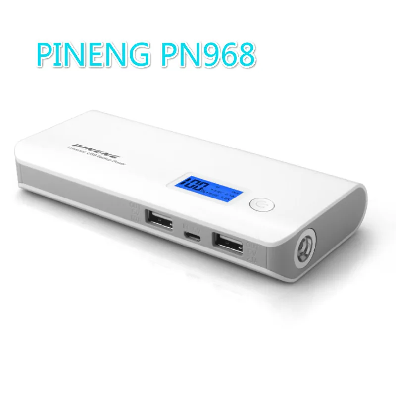 Мощность Bank PINENG PN968 Банка 10000 мА/ч два USB выхода Портативный внешний Батарея