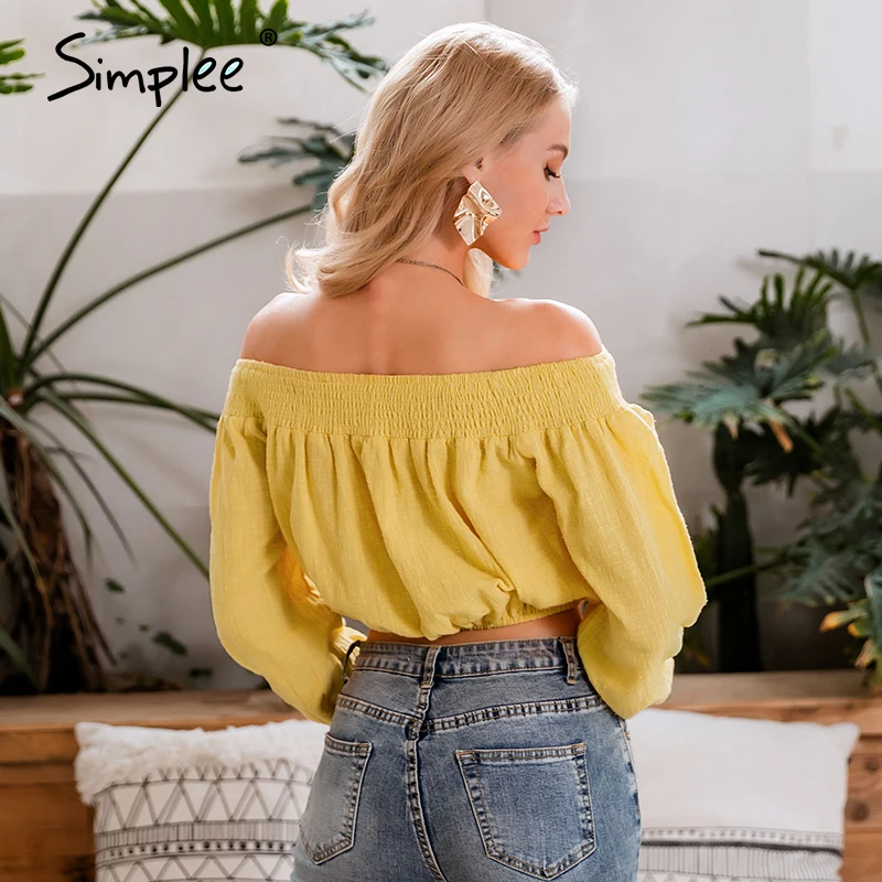 Simplee Vintage yellow solid women 