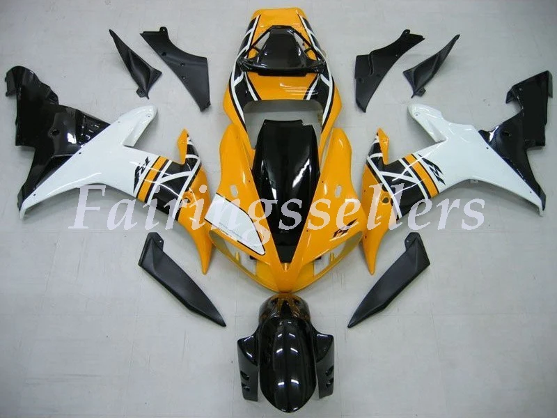 Горячая Распродажа YZF1000 R1 полный комплект для Yamaha Yzf R1 02 03 спортивные обтекатели для мотоцикла(литье под давлением) синий - Цвет: Yellow White Black