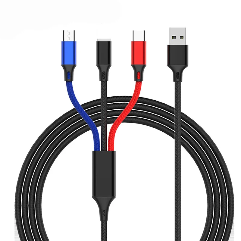 USB кабель для iPhone 7 8 xs 11 Pro зарядное устройство 3 в 1 Micro USB кабель для type C Android USB телефонный кабель для samsung huawei