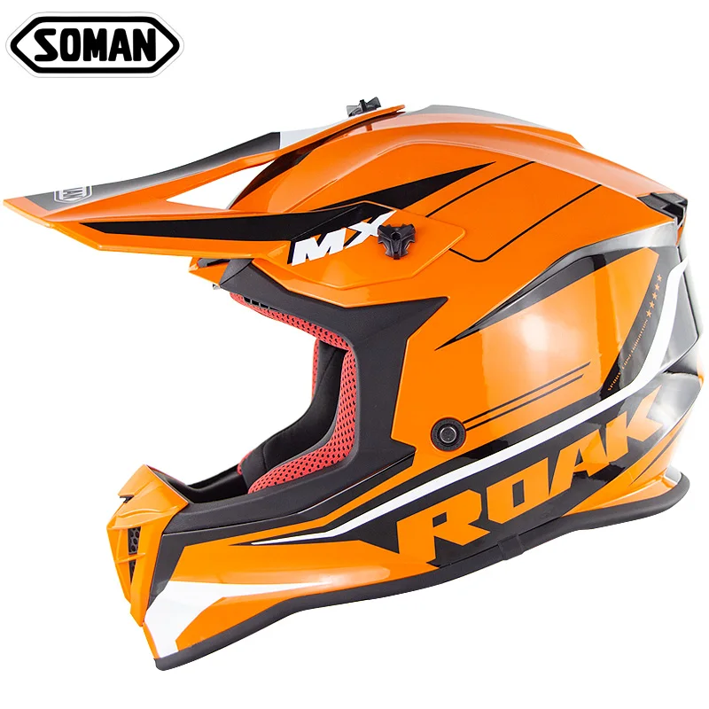 Soman Casco крутой гоночный шлем для мотокросса Ece Healmet горные шлемы Helt Dirt Bike Motocicleta Motosiklet cask модульный - Цвет: Orange Black