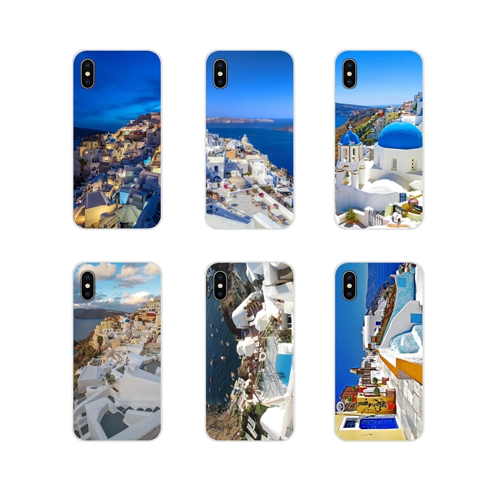 Для Apple iPhone X XR XS 11Pro MAX 4S 5S 5C SE 6S 7 8 Plus ipod 5 6 синих Греция Санторини море пейзаж