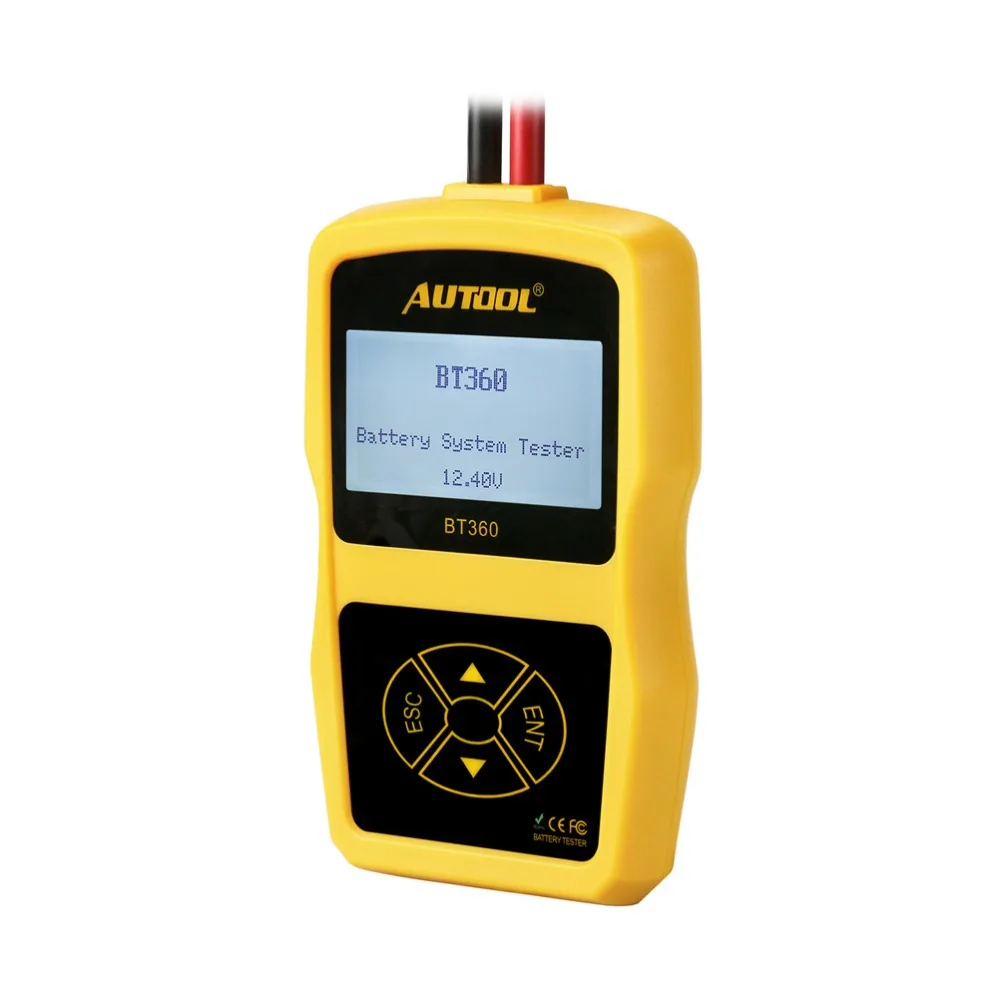 AUTOOL BT360 12V автомобильный тестер батареи Цифровой Автомобильный диагностический тест-анализатор многоязычные битые ячейки тест-инструменты для автомобиля