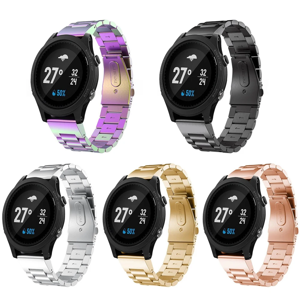 

Ремешок из нержавеющей стали для наручных часов, металлический браслет с концевым штифтом для Garmin Forerunner935, для мужчин и женщин