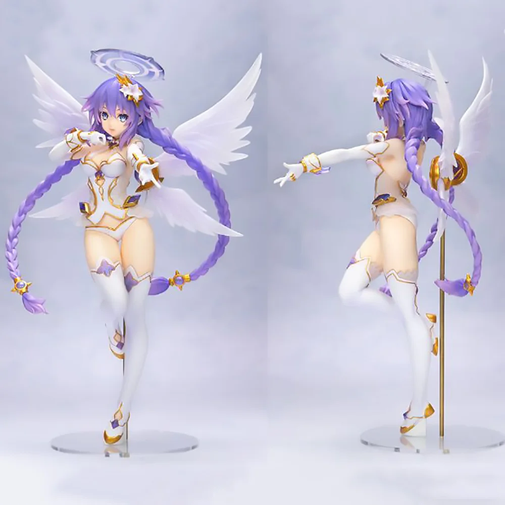 1/6 25cm Four Goddess Online Cyber Dimension Neptune Purple Black Heart Long Hair PVC Sex Girl Anime Adult Game Figure Toy Gift pic