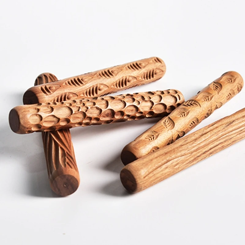 wood pellet making machine Pottery Tools Wood Hand Rollers for Clay Clay Stamp Clay Pattern Roller best wood router