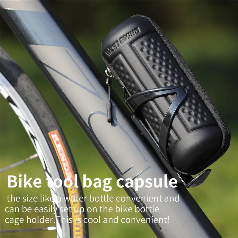 WEST BIKING Kit di attrezzi per la riparazione di biciclette portatili  borsa di stoccaggio pompa per bici leva per pneumatici per pneumatici  gabbia per bottiglie Set di strumenti per la riparazione di