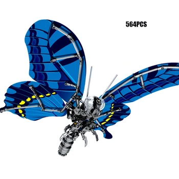 

Technics Mechanical insects moc building block blue Butterfly flower education toys steam bricks collection for kids gifts