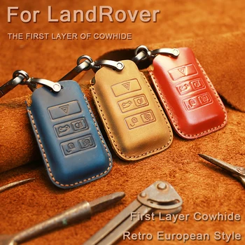 

Car Key Case Cover For 2018 Land Rover Range Rover Sport Evoque Velar Discovery 5 Car Styling Leather Protection Key Shell