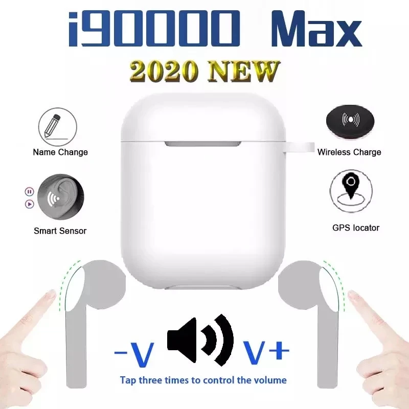 

Original I90000 MAX TWS Bluetooth 5.0 Earphone Wireless Earbuds 10D Super Latest PK i99999 Plus I90000 pro i9000 i99000 Air2 tws