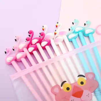 

12pcs Flamingo Gel Pen Kawaii Creative Cartoon Signature Ink Pens for Student Cute Novelty School and Office Stationery Supplies