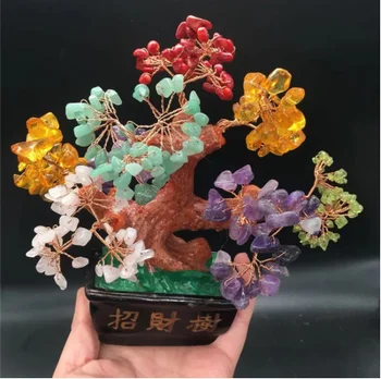 

Mini Crystal Tree Bonsai Style Feng Shui Bring Wealth Luck Home Decor Birthday Gift