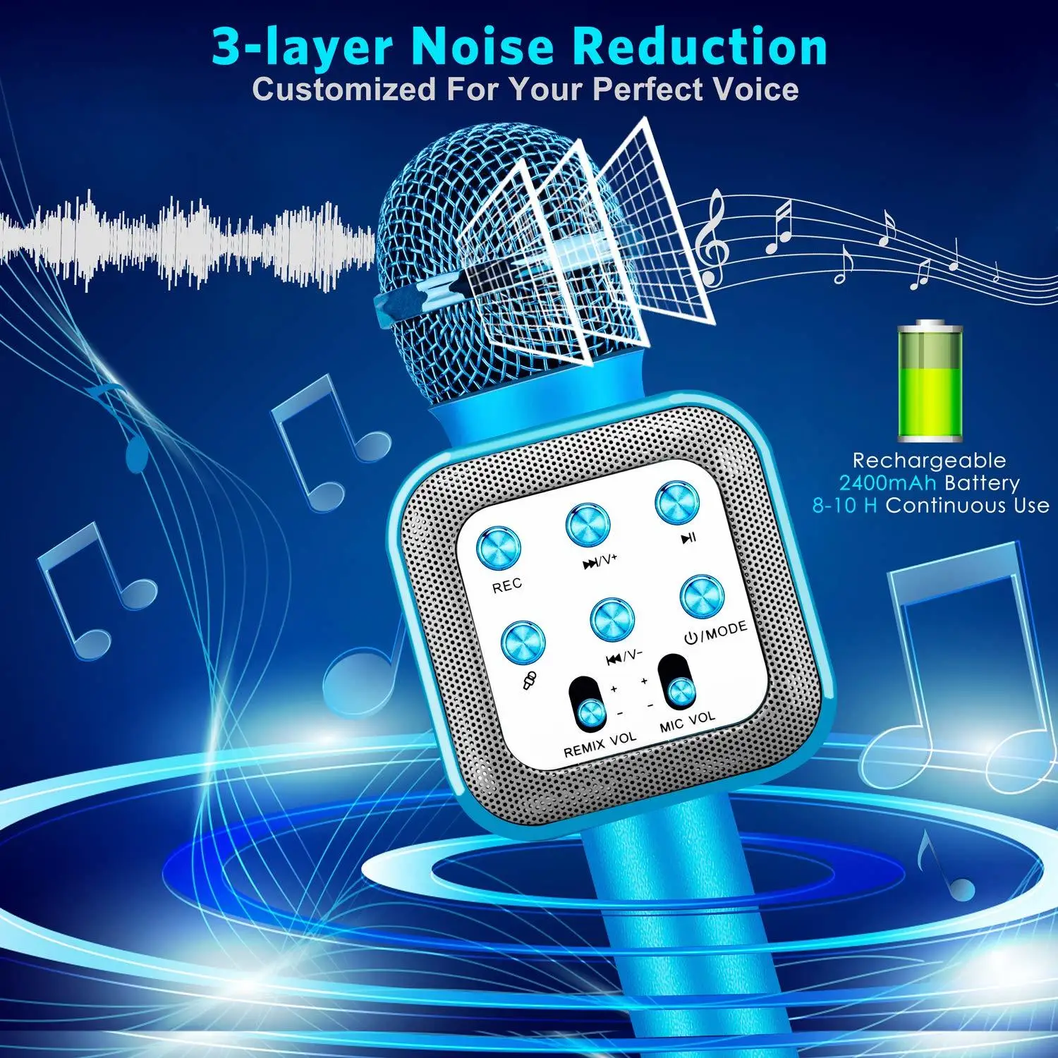 Koop 4in 1 Led Verlichting Handheld Draagbare Karaoke Microfoon Thuis Ktv Speler Met Opname Functie Compatibel Met Android   Ios Apparaten