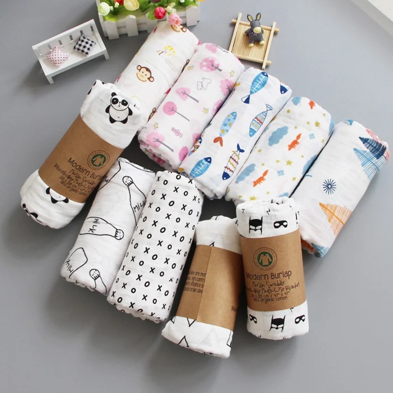 Cut Price Baby Blanket Swaddle-Wrap Stroller-Cover Sleepsack Bath-Gauze Muslin Soft Infant 2-Layers znwMbX8l