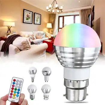 

E27 GU10 B22 3W RGB+White 5050 2835 SMD LED Bulb Light with Remote Control AC85-265V Color Change Bulb