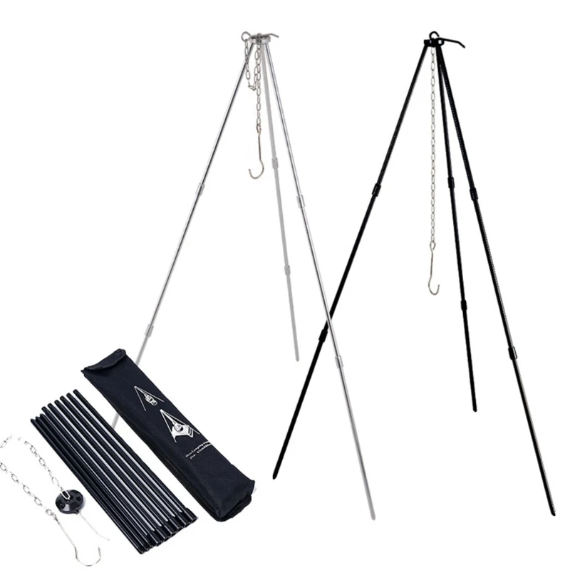 

Portable Outdoor Picnic Camping Bonfire Tripod Triangle Support Frame Cookware