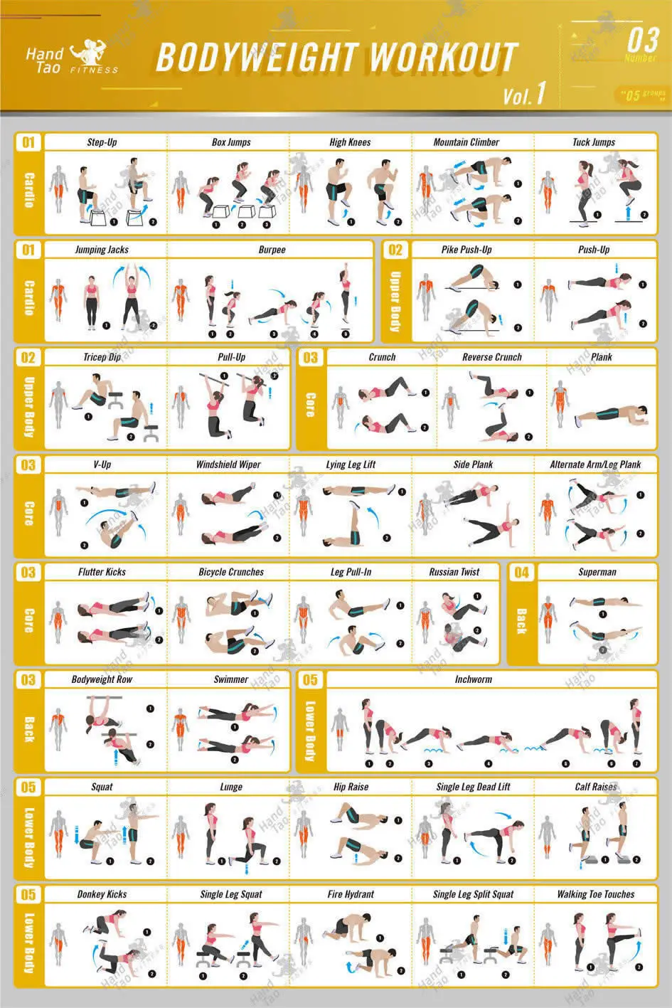 Bodyweight Exercise Poster Bodybuilding Guide Fitness Gym Chart Silk bodyweight-exercise-poster-bodybuilding-guide-fitness-gym-chart-silk