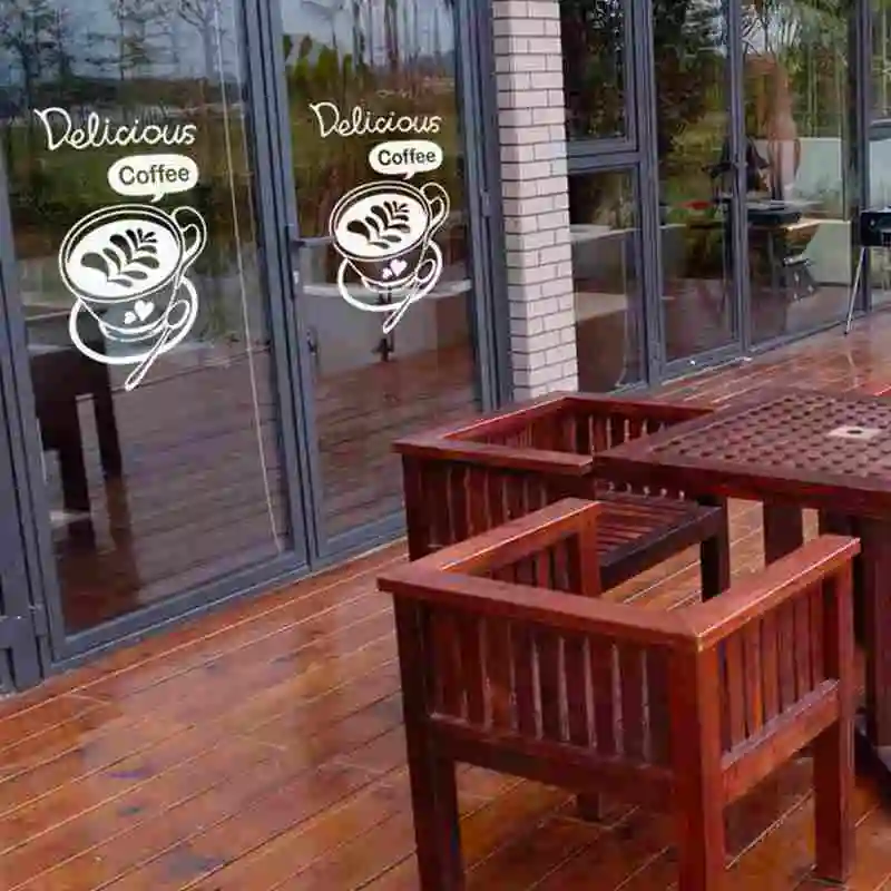 Coffee Sticker Food Decal Cafe Poster Vinyl Art Wall Decals Pegatina Quadro Parede Decor Mural Coffee Sticker