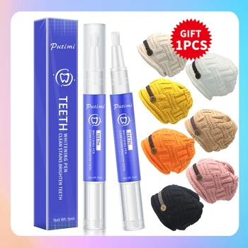

Teeth Whitening Pen Tooth Cleaning Serum Remove Plaque Stains Dental Tools Tooth Whitenning Gel Oral Hygiene Care with Hat Gift