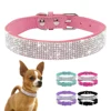 Comfortable Suede Fiber Crystal Dog Collar Glitter Rhinestone Dog Collars Zinc Alloy Buckle Collar for Small Dogs Cats XS/S/M/L ► Photo 2/6