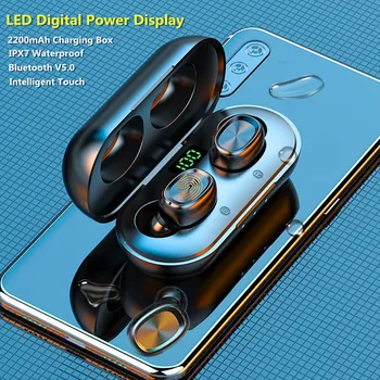 

TWS Bluetooth Earphone With Microphone LED Display Wireless Headphones Earphones Waterproof Noise Cancelling Headsets PK i12 i10