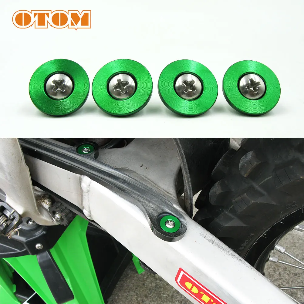 Motorcycle Accessories Auto Fasteners Motorcycle Screw Caps Motorcycle Screws Motorcycle Fasteners OTOM 4x Motorcycle Chain Slider Aluminum CNC Countersunk Head Bolt Washers Gasket Flat Fork Pad Screw For KAWASAKI KX250F KX450F