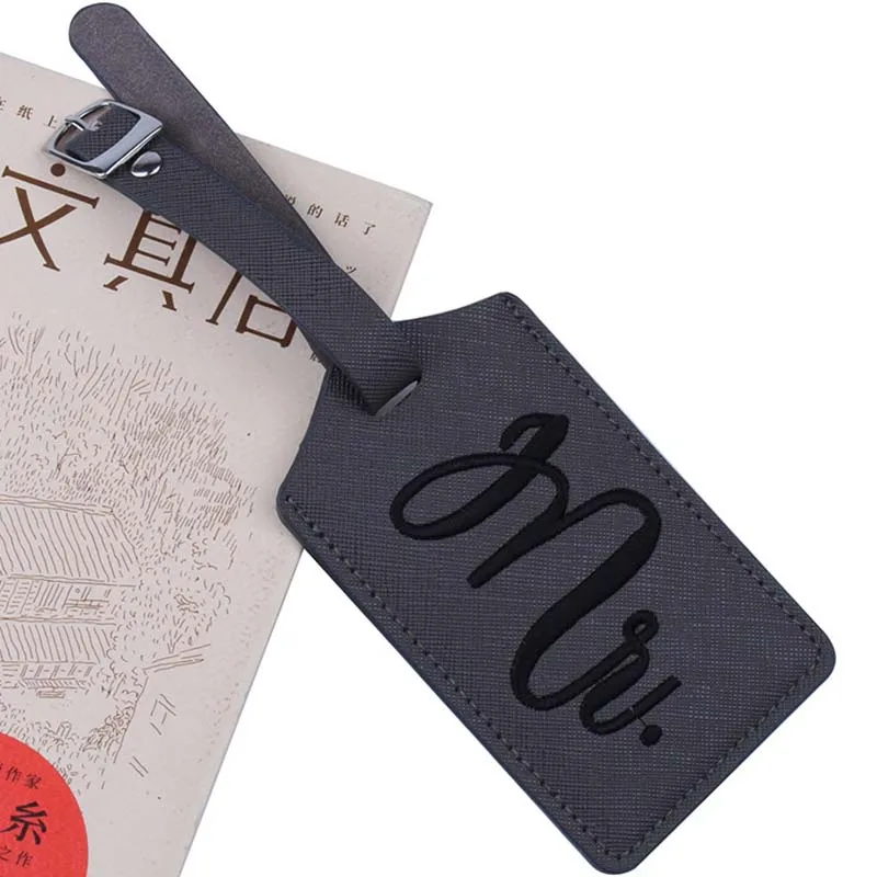 Luggage Tag Fashion Mr&Mrs Suitcase Embroidery Luggage Tags Bag Pendant Travel Accessories Name ID Address Wedding VIP Invitation Label