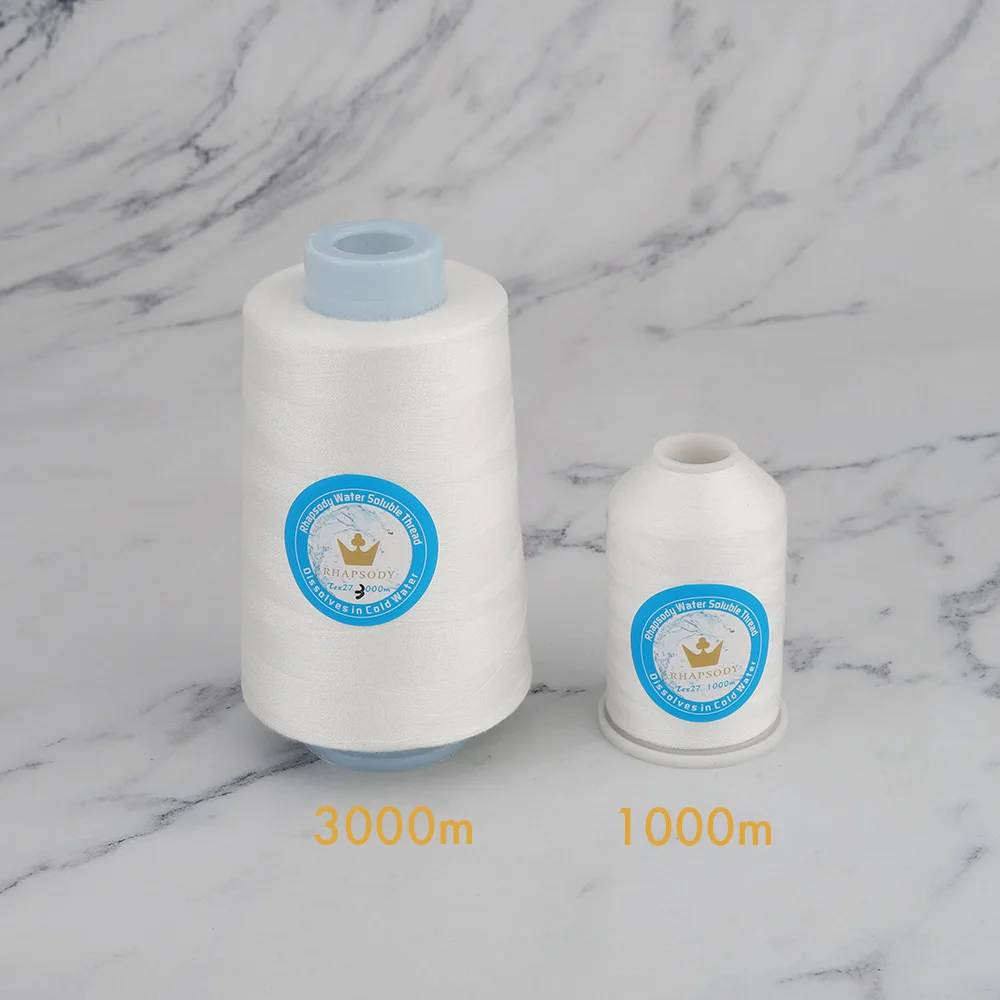 40S/2 Tex27 White Wash Away Svanire Il Filo Solubile In Acqua Fredda Extra Disciolto Per Cucire Trapuntatura, Imbastitura, Fai Da Te